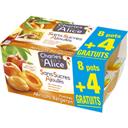 Charles & Alice Sans Sucres Ajoutés - Spécialité de pommes-abricots Bergeron les 8 pots de 100 g