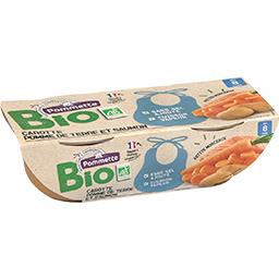 Bio Pommette Carotte pomme de terre et saumon BIO, dès 8 mois les 2 bols de 200 g