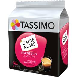 Tassimo Carte Noire - Capsules de café Espresso classique les 16 capsules de 6,5 g