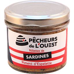 Pêcheurs de l'Ouest Rillettes de sardines au piment d'Espelette la bouteille de 90 g