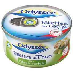 Odyssée Rillettes de thon aux olives vertes la boite de 125 g