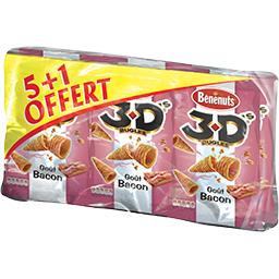 Bénénuts 3D Bugles - Biscuits soufflés goût bacon les 6 paquets de 85 g