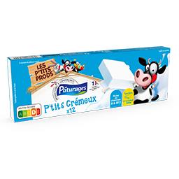 P'tit Crémeux - fromages blancs fondus à la crème P'tit Crémeux - fromages blancs fondus à la crème,PATURAGES,les 12 portions de 20g