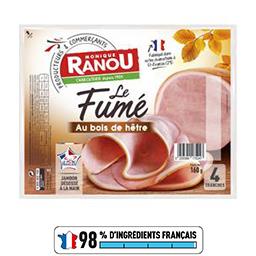 Le saveur, jambon fumé au bois de hêtre, x4 tranches, le paquet Le saveur, jambon fumé au bois de hêtre, x4 tranches, le paquet,MONIQUE RANOU,