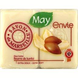 Savon de Marseille au beurre de karité Savon de Marseille au beurre de karité,LABELL,les 2 pains de 100 g