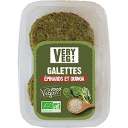 Very Veg Galettes épinards et quinoa BIO la barquette de 180 g