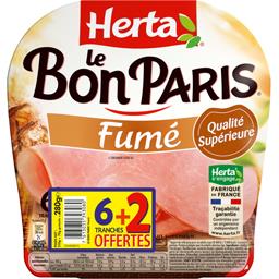 Herta Le Bon Paris - Jambon fumé la barquette de 6 tranches - 280 g