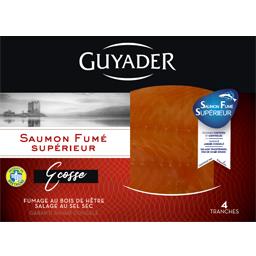 Guyader Saumon fumé supérieur Ecosse le paquet de 4 tranches - 140 g