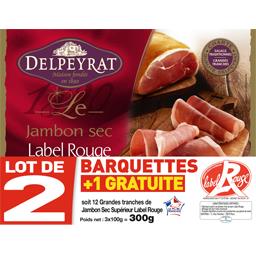 Delpeyrat Le jambon sec Label Rouge le barquettes - 300 g