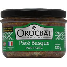 Orocbat Pâté basque pur porc le pot de 180 g