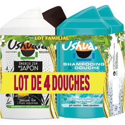 Ushuaïa Assortiment gel douche/shampooing douche les 4 flacons de 250 ml