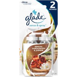 Glade Sense & Spray - Recharge désodorisant santal jasmin ... les 2 recharges de 18 ml