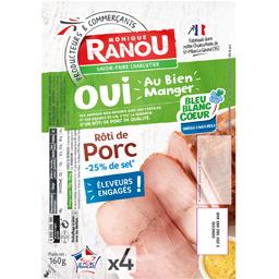 Monique Ranou Rôti de porc -25% de sel la barquette de 4 tranches - 160 g