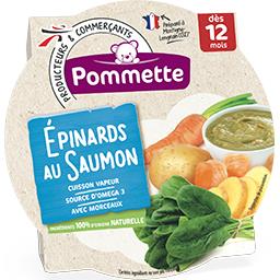 Epinards au Saumon avec morceaux, dès 12 mois, l'assiette de 230 g Epinards au Saumon avec morceaux, dès 12 mois, l'assiette de 230 g,POMMETTE,l'assiette de 230 g