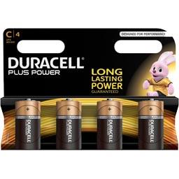 Duracell Plus Power - Piles 1,5V alcaline LR14 C4 les 4 piles