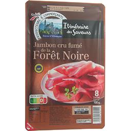 Jambon cru fumé de la Forêt Noire Jambon cru fumé de la Forêt Noire,ITINERAIRE DES SAVEURS,la barquette de 8 tranches - 100g
