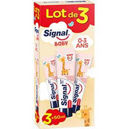 Signal Pack de 3 Dentifrices Enfants 0 à 3 Ans Baby 50 ml - Lot de 4