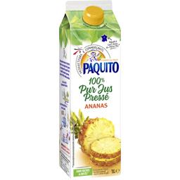 Jus d'ananas, 100% pur jus Jus d'ananas, 100% pur jus,PAQUITO,la brique de 1l