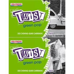 Chewing-gum twist sans sucres green pop Chewing-gum twist sans sucres green pop,HOLLYWOOD,Les étuis