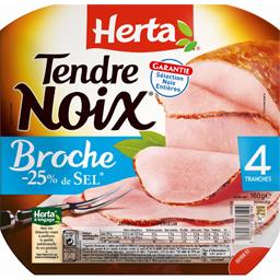 Tendre noix à la broche jambon sans couenne -25% de sel Tendre noix à la broche jambon sans couenne -25% de sel,HERTA,x4 160g