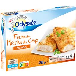 Filets de Merlu du Cap façon Meunière, la boite de 450 g Filets de Merlu du Cap façon Meunière, la boite de 450 g,ODYSSÉE,la boite de 450 g