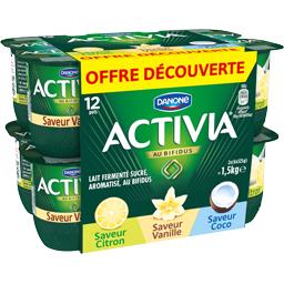 Danone Activia - Lait fermenté saveurs panachées les 12 pots de 125 g - offre découverte