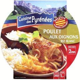 Poulet aux oignons et au riz blanc Poulet aux oignons et au riz blanc,CUISINE DES PYRÉNÉES,la barquette de 300g