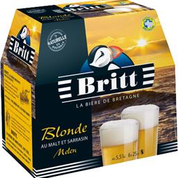 Bière blonde melen BRITT, 5,5° 6X25cl