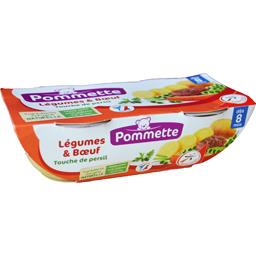 Légumes et bœuf, dès 8 mois Légumes et bœuf, dès 8 mois,POMMETTE,les 2 bols de 200g