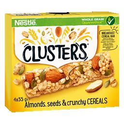 Barras de cereais clusters amêndoas/sementes