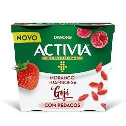 Activia pedaços morango framboesa e goji